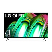 LG OLED 48'' A2 Smart TV con ThinQ AI (Inteligencia Artificial), Vista frontal del televisor LG OLED con una imagen de relleno y el logotipo del producto, OLED48A2PSA, thumbnail 2