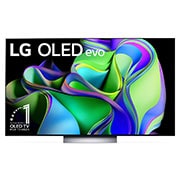 LG Pantalla LG OLED evo 65'' C3 4K SMART TV con ThinQ AI, Vista frontal con el LG OLED evo y con el emblema «El mejor OLED del mundo por 10 años» en la pantalla., OLED65C3PSA, thumbnail 2