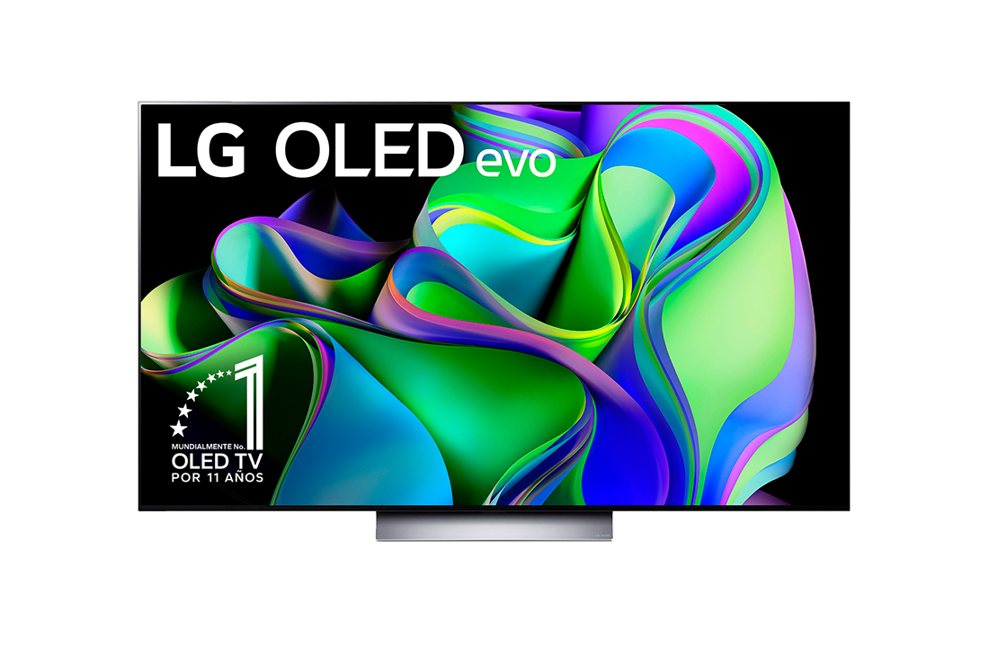 LG Pantalla LG OLED 48'' C3 4K SMART TV con ThinQ AI, Vista frontal con el LG OLED evo y la frase «El mejor OLED del mundo por 10 años» en la pantalla., OLED48C3PSA, thumbnail 2