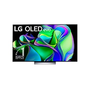 LG Pantalla LG OLED 48'' C3 4K SMART TV con ThinQ AI, Vista frontal con el LG OLED evo y la frase «El mejor OLED del mundo por 10 años» en la pantalla., OLED48C3PSA, thumbnail 2