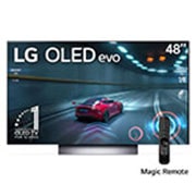 LG Pantalla LG OLED 48'' C3 4K SMART TV con ThinQ AI, Vista frontal con el LG OLED evo y la frase «El mejor OLED del mundo por 10 años» en la pantalla., OLED48C3PSA, thumbnail 1