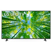 LG UHD 70'' UQ7590 Smart TV con ThinQ AI (Inteligencia Artificial), Una vista frontal del televisor LG UHD con la imagen de relleno y el logotipo del producto encima, 70UQ7590PUB, thumbnail 1