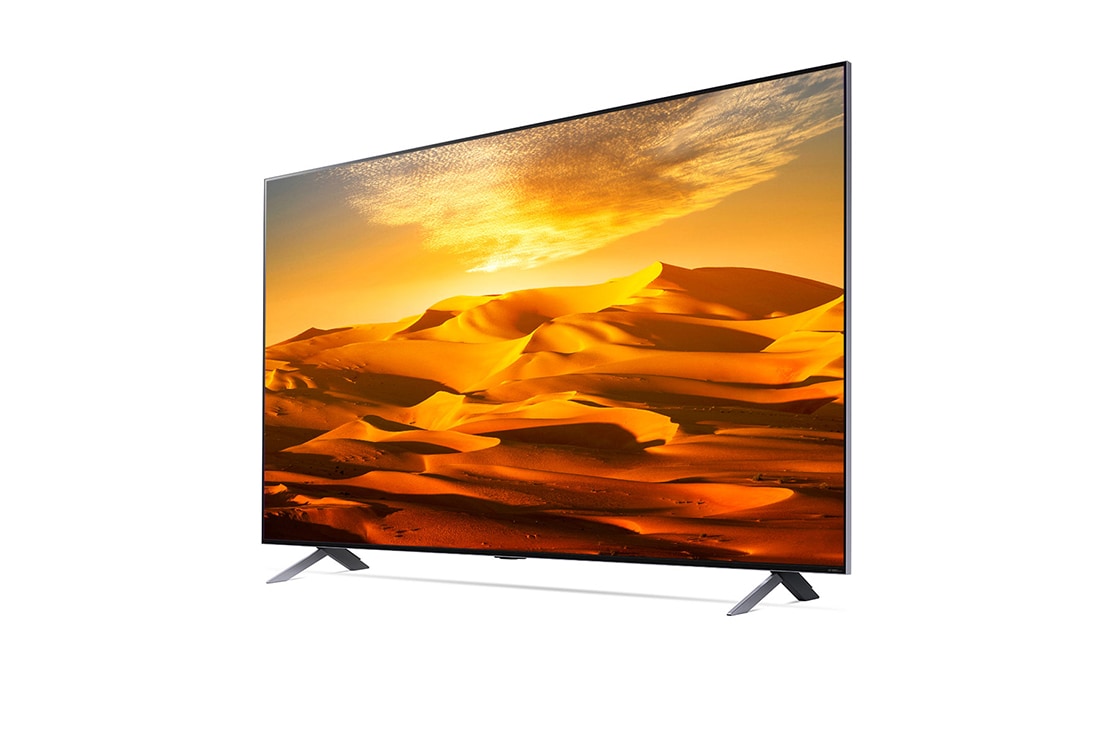 LG Televisor QNED MiniLED  65''  4K Smart TV ThinQ™ AI Procesador α7 Gen5 AI , 30 degree side view with infill image, 65QNED90SQA, thumbnail 3