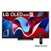 LG 77 Pulgadas LG OLED evo AI C4 4K Smart TV 2024, Vista lateral ligeramente inclinada hacia la izquierda., OLED77C4PSA, thumbnail 1