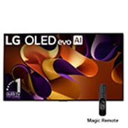 LG Pantalla LG OLED evo 77 pulgadas 4K SMART TV 2024 ThinQ AI OLED77G4PSA, Vista lateral ligeramente inclinada hacia la izquierda de la televisión LG OLED evo, OLED G4 en la pared, OLED77G4PSA, thumbnail 1