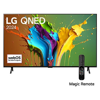 Front view of LG QNED TV, QNED89 with text of LG QNED and 2024 on screen1