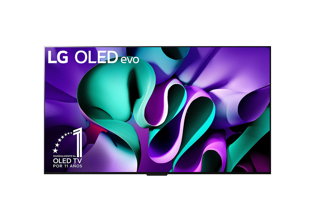 LG TV verdaderamente inalámbrica LG SIGNATURE OLED M4 de 97 pulgadas con transferencia de audio y video 4K 120Hz , Vista frontal de un televisor LG OLED evo, OLED M4, el emblema de OLED de 11 año de número 1 del mundo, el logotipo de webOS Re:New Program, el logotipo de la garantía de 5 años del panel en la pantal, OLED97M4PSA, thumbnail 5