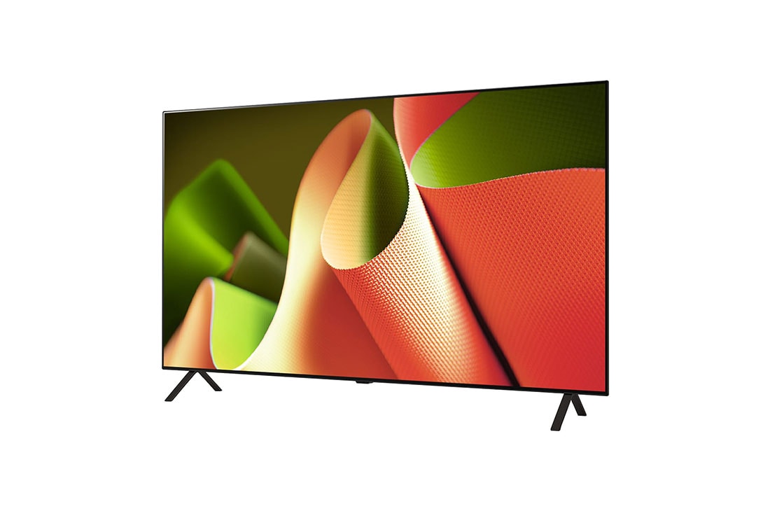 LG 83''pulgadas LG OLED AI B4 4K Smart TV 2024, Vista lateral ligeramente inclinada hacia la izquierda del televisor LG OLED, OLED B4, OLED83B4PSA, thumbnail 2