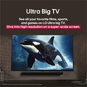 LG 65 pulgadas LG NanoCell AI NANO80 4K Smart TV 2025, LG TV con una pantalla impresionantemente grande montada en una pared encima de una LG Soundbar en una sala de estar de estilo moderno., 65NANO80ASA, thumbnail 8
