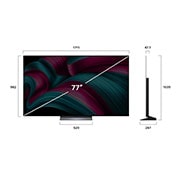 LG Smart TV LG OLED evo AI C5 4K de 77 pulgadas 2025, El procesador alpha 9 AI Gen8 se ilumina con diferentes tonos de azul y de él salen rayos de luz que resaltan sus circuitos. Se muestran estadísticas de rendimiento., OLED77C5PSA, thumbnail 4