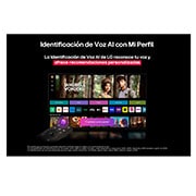 LG 65 pulgadas LG OLED evo AI G5 4K Smart TV 2025, Écran LG TV avec une télécommande AI Magic Remote au premier plan. Le bouton IA est mis en surbrillance et une bulle de dialogue montre du texte : suggérez un film que j’aime. À l’écran, nous voyons l, OLED65G5PSA, thumbnail 10
