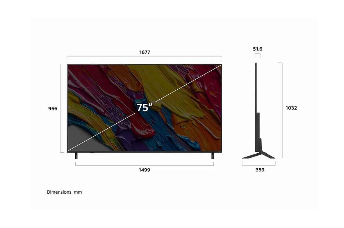 LG 75 pulgadas LG QNED AI QNED82 4K Smart TV 2025, Left-facing side view of LG QNED82 TV, 75QNED82ASG, thumbnail 4