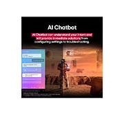 LG 43 pulgadas LG QNED AI QNED82 4K Smart TV 2025, Pantalla de una LG TV que reproduce contenido de ciencia ficción. En la pantalla, se muestra la interfaz de AI Chatbot. El usuario envió un mensaje al chatbot en el que dijo que la pantalla está demas, 43QNED82ASG, thumbnail 13