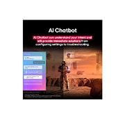 LG 77 pulgadas LG OLED AI B5 4K Smart TV 2025, Pantalla de una LG TV que reproduce contenido de ciencia ficción. La interfaz de AI Chatbot aparece en la pantalla. El usuario envió un mensaje al chatbot en el que dijo que la pantalla está demasiado, OLED77B5PSA, thumbnail 11