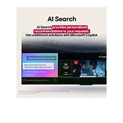 LG 55 pulgadas LG OLED evo AI C5 4K Smart TV 2025, Primer plano de la pantalla de una LG OLED TV en la que se muestra cómo funciona AI Search., OLED55C5PSA, thumbnail 12