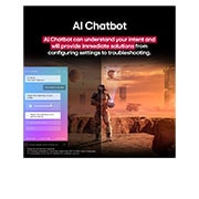 LG 55 pulgadas LG OLED evo AI C5 4K Smart TV 2025, Pantalla de una LG TV que reproduce contenido de ciencia ficción. La interfaz de AI Chatbot aparece en la pantalla., OLED55C5PSA, thumbnail 14