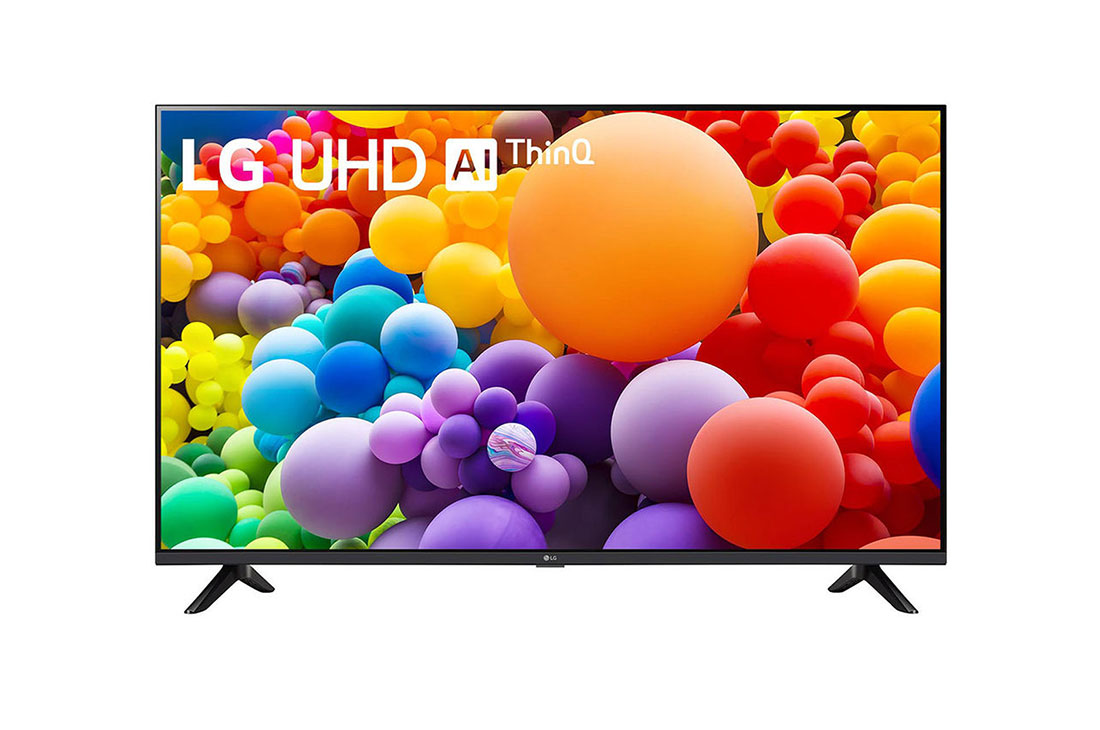 LG 43 pulgadas LG UHD AI UA73 AI 4K Smart TV 2025, Front view of LG UHD TV, UT73, 43UA7300PSB