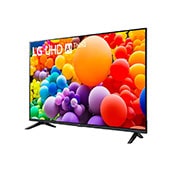 LG 43 pulgadas LG UHD AI UA73 AI 4K Smart TV 2025, Slightly-angled left-facing side view of LG UHD TV, UT73, 43UA7300PSB, thumbnail 2