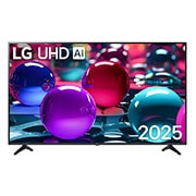 LG 55 pulgadas LG UHD AI UA73 AI 4K Smart TV 2025, Front view of LG UHD TV, UT73, 55UA7300PSB, thumbnail 1