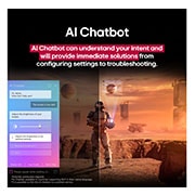 LG Pantalla 65 pulgadas LG UHD AI UA73 4K Smart TV 2025, Pantalla de una LG TV que reproduce contenido de ciencia ficción. En la pantalla, se muestra la interfaz de AI Chatbot. El usuario envió un mensaje al chatbot en el que dijo que la pantalla está demas, 65UA7300PSB, thumbnail 13