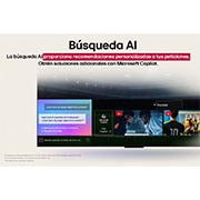 LG 83 pulgadas LG OLED AI B5 4K Smart TV 2025, LG AI Magic Remote with the AI button highlighted. Around it are the different functionalities that a user can access from the button. AI Voice ID, AI Search, AI Chatbot, AI Concierge, AI Picture Wiza, OLED83B5PSA, thumbnail 12
