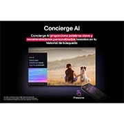 LG 83 pulgadas LG OLED AI B5 4K Smart TV 2025, Close-up of an LG OLED TV screen showing how AI Search works. A small chat window is open showing how the user asked for what sports games are available. AI search responded via chat and by showing th, OLED83B5PSA, thumbnail 13