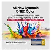 LG Pantalla 55 pulgadas LG QNED AI QNED70 4K SMART TV 2025, Splashes of paint burst from the floor up in diverse colors. Intertrek certification for 100% Color Volume to DCI-P3. The title talks about LG’s new and unique wide color gamut technology that allows , 55QNED70ASA, thumbnail 5