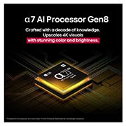 LG Pantalla 55 pulgadas LG QNED AI QNED70 4K SMART TV 2025, The alpha 7 AI Processor Gen8 lights up yellow and colorful bolts of light shoot out from it. The title talks about how the processor delivers 4K quality, stunning color and brightness., 55QNED70ASA, thumbnail 6