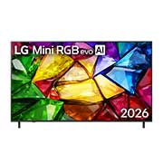 LG 75'' LG Mini RGB evo AI MRGB85 4K Smart TV 2026, La vista frontal de LG Mini RGB evo AI MRGB85, lanzada en 2026, muestra una imagen cristalina de facetas multicolores claramente definidas, con una pantalla de 75 pulgadas, webOS, RGB Primary Color Pr, 75MRGB85BSC, thumbnail 1