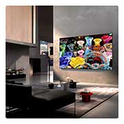 LG 86'' LG Mini RGB evo AI MRGB85 4K Smart TV 2026, LG Mini RGB evo AI MRGB85 está montado en la pared en un espacio de estar espacioso y contemporáneo, que muestra una obra de arte abstracta vívida con elementos multicolores en espiral., 86MRGB85BSC, thumbnail 11