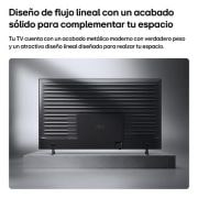 LG 65'' LG QNED AI QNED70 Mini LED 4K Smart TV 2026, LG QNED AI QNED70 Mini LED is shown from the back, revealing a metallic rear panel with evenly spaced horizontal ridges that create a clean, structured look and emphasize the Linear Flow Design across, 65QNED70BSA, thumbnail 12