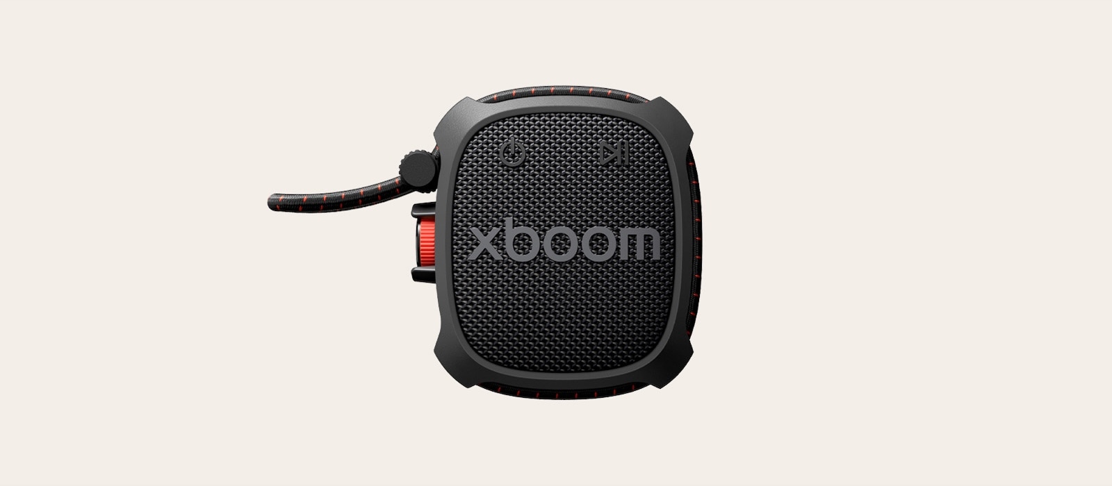 LG xboom Rock ilustra la cadena de montaje universal para una fijación segura del equipo.
