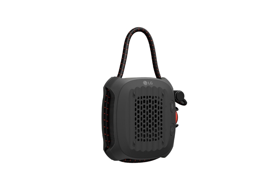 LG xboom Rock por will.i.am | Bocina Bluetooth con una durabilidad extrema para exteriores, vista real con la cuerda sacada, ROCK, thumbnail 4