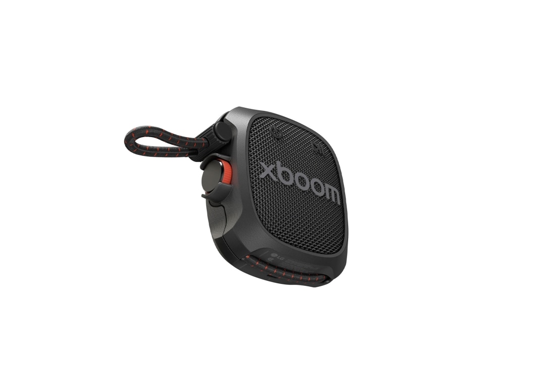 LG xboom Rock por will.i.am | Bocina Bluetooth con una durabilidad extrema para exteriores, vista desde abajo desde la derecha, ROCK, thumbnail 6