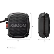 LG xboom Rock por will.i.am | Bocina portátil Bluetooth - negro, vista en ángulo bajo desde la izquierda, ROCK, thumbnail 7