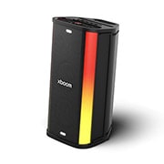 LG xboom Stage501 de will.i.am | Altavoz portátil para fiestas con sonido potente y AI Karaoke Master, right-perspective view with lighting on, STAGE501, thumbnail 4