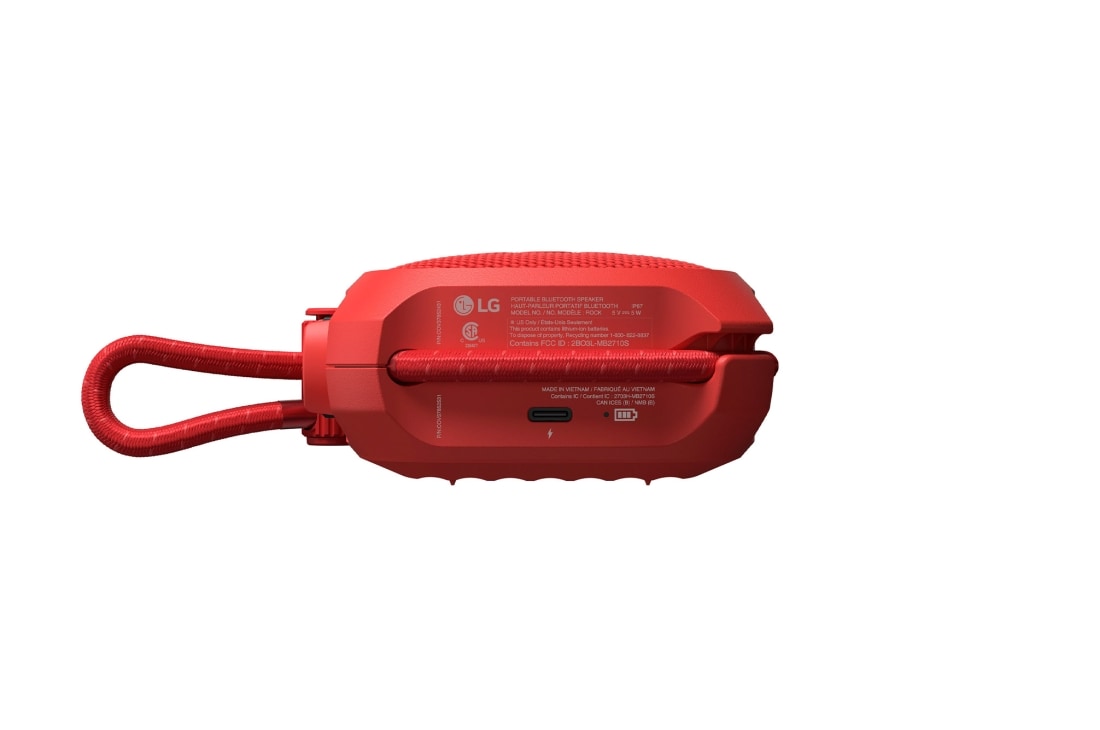 LG xboom Rock por will.i.am | Bocina Bluetooth con una durabilidad extrema para exteriores, Vista inferior, ROCK, thumbnail 3