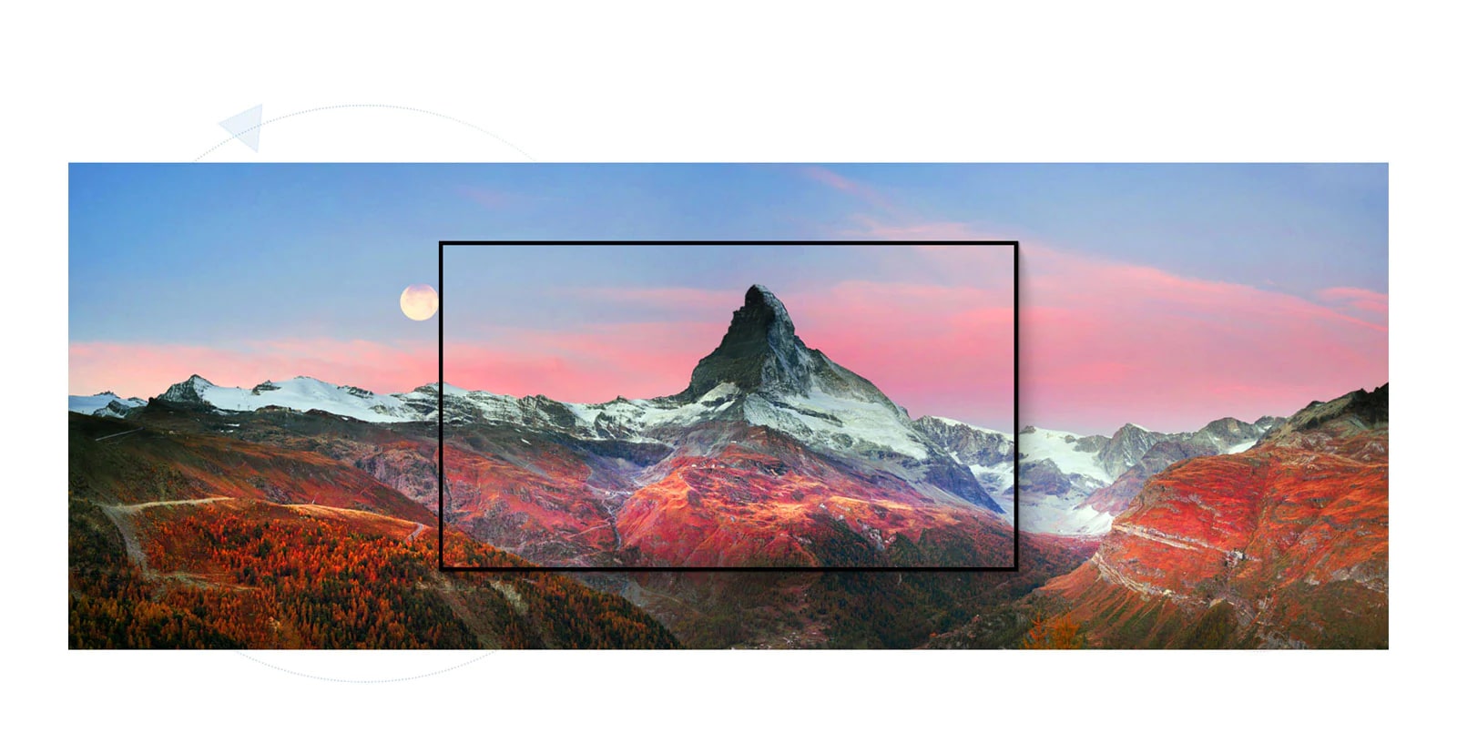 Un cuadro captura el paisaje de una magnífica montaña (reproducir el vídeo)