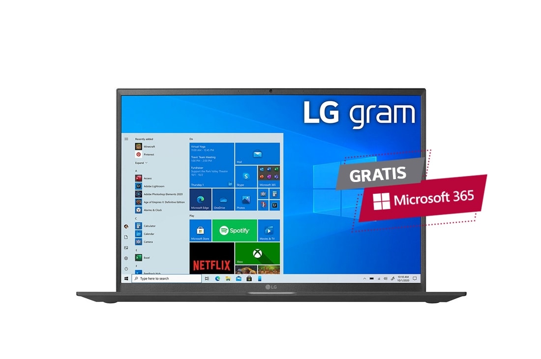LG gram Ultra-Ligera, panel IPS de 16” 16:10, 11th Gen Intel® Core™ i7 Evo™ platform & Iris® Xe Graphics, 16Z90P-G