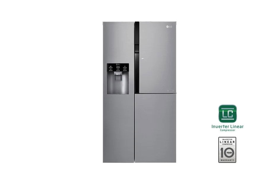 LG Side-by-Side mit Door-in-Door | Total No Frost | Eis-, Crushed Ice- und Wasserspender | 4L Wassertank | 606 Liter Kapazität, GSJ561PZUZ