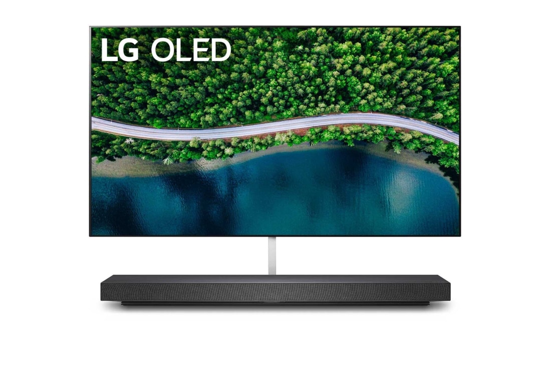 LG 65“ LG OLED TV, Vorderansicht mit eingefügtem Bild, OLED65WX9LA