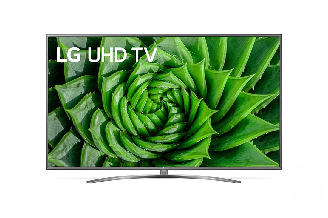 LG 4K Smart UHD TV UN85 mit 55 Zoll, Vorderansicht mit eingefügtem Bild, 55UN74006LB