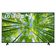 LG 86“ LG UHD TV, Vorderansicht des LG UHD TV mit eingefügtem Bild und Produktlogo, 86UQ80009LB, thumbnail 1