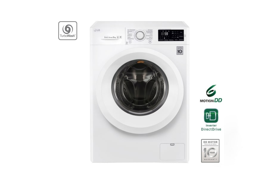 LG Waschmaschine mit 6 Motion Direct Drive™, 9 kg Fassungsvermögen und TurboWash™, F14U2V9KG