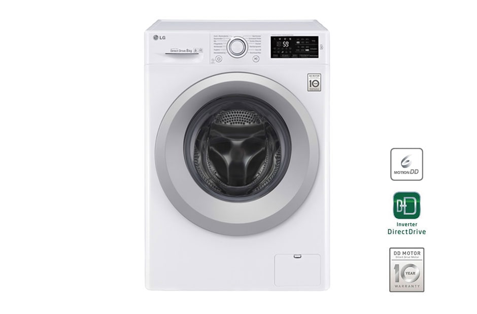 LG Waschmaschine mit 6 Motion, 8 kg Fassungsvermögen und Tag On NFC Funktion, F14WM8KN1