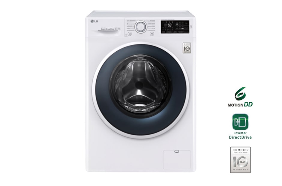 LG Waschmaschine mit 6 Motion, 8 kg Fassungsvermögen und Tag On NFC Funktion, F14WM8EN0