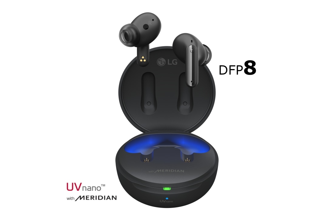 LG TONE Free DFP8 –Active Noise Cancellation amélioré, Écouteurs Bluetooth True Wireless, Image avec écouteurs flottant au-dessus d’un berceau ouvert., TONE-DFP8, thumbnail 15