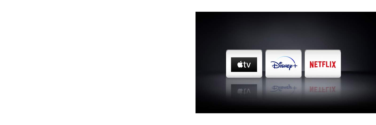 Quatre logos : L’application Apple TV, Disney+, Netflix 