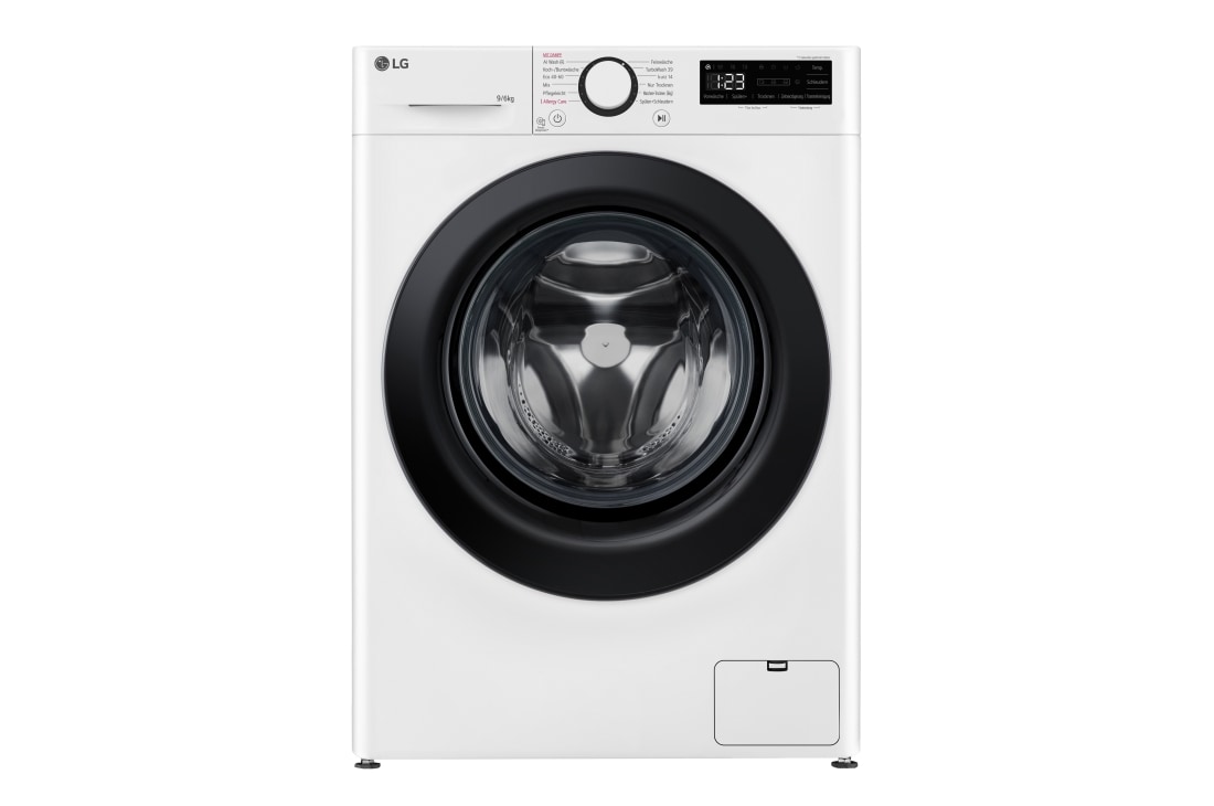 LG Lave-linge séchant avec AI DD® | 9 KG de lavage | 6 KG de séchage | 1360 tr/min. | Steam | TurboWash® 360° | Nouveau tambour bien-être | Fonction Wi-Fi | W4WR42966, Front view, W4WR42966