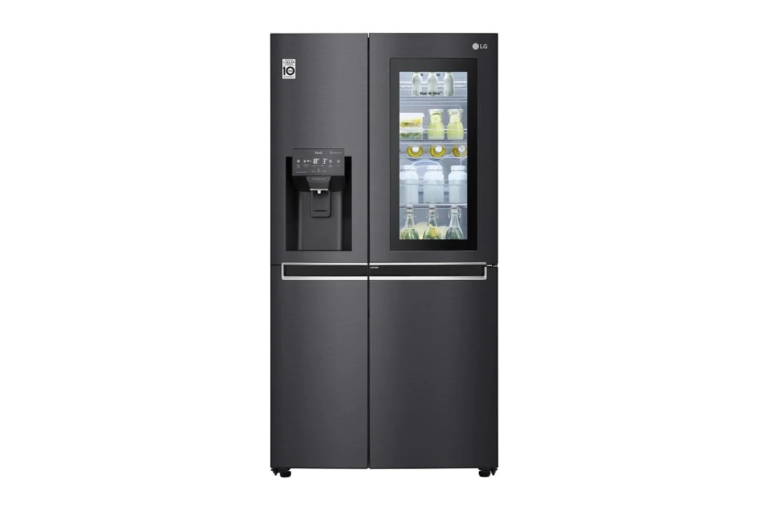 LG Réfrigérateur Américain Side by Side avec InstaView Door-in-Door™ | Capacité de 625 litres | Distributeur de glace, de glace pilée et d'eau | DoorCooling+™ | ThinQ®, GSX961MCCE
